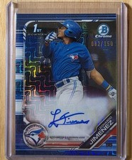 2019 Bowman Chrome Leonardo Jimenez Auto Choice Blue Refractor 82/150 #CPA-LJ
