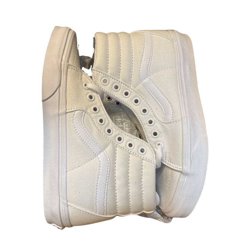 Vans Sk8-Hi High Tops True Triple White Canvas Sneakers Size 6 NEW in Box