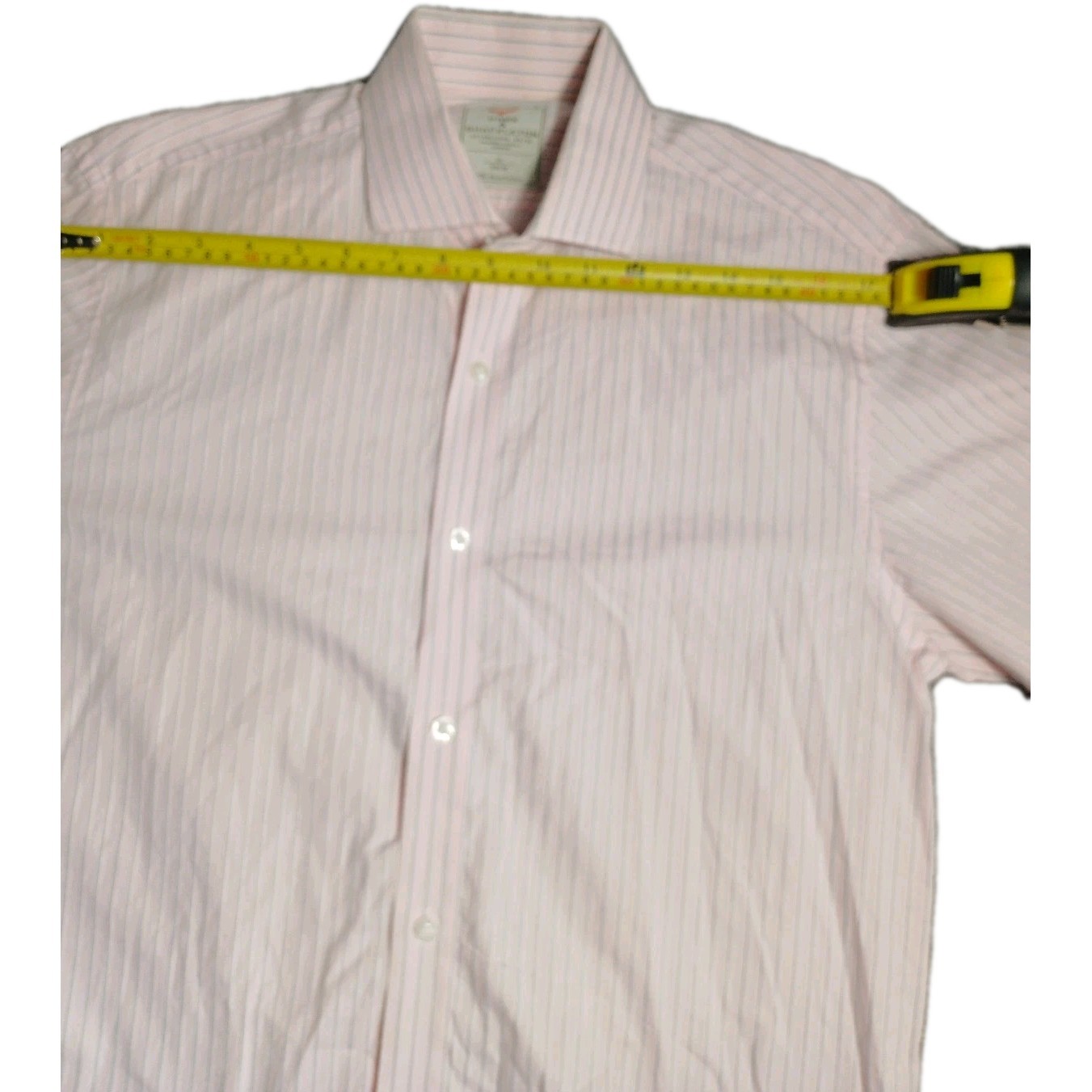 Hawk & Shackleton Men's Pink Striped Long Sleeve Formal Shirt 15" Collar 38cm... image 6