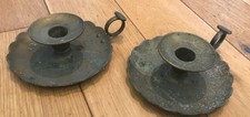 2x Vintage Brass Candle Holder Candlestick (Cage 10)