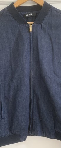 ME AND EM - Women’s Blue Denim Bomber Jacket SIze 12 - Imagen 8 de 15