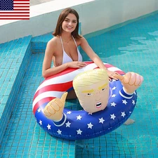 33" Trump Swimming Floats Inflatable Pool Raft Float Swim Ring FUNNY Adults Kids