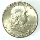 1948 D 50c Franklin Silver Half Dollar Fifty Cents Denver AU