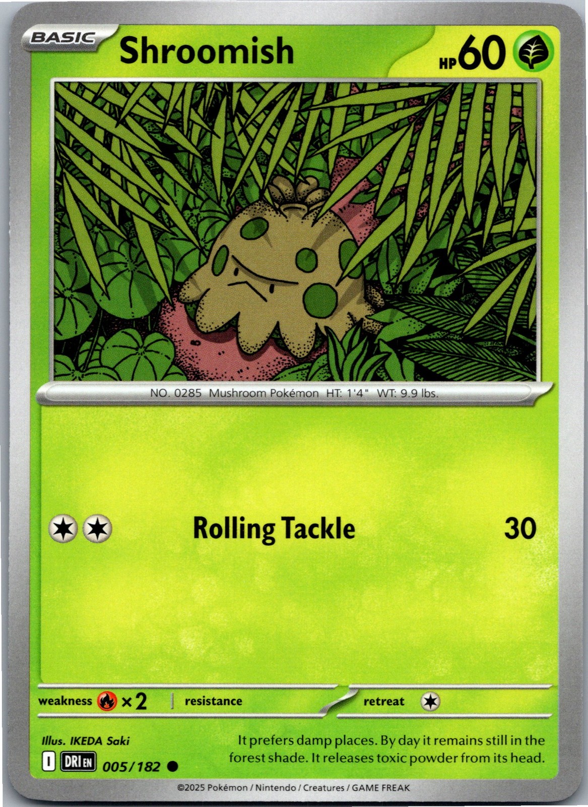 Shroomish Common SV10: Destined Rivals 005/182 Near Mint