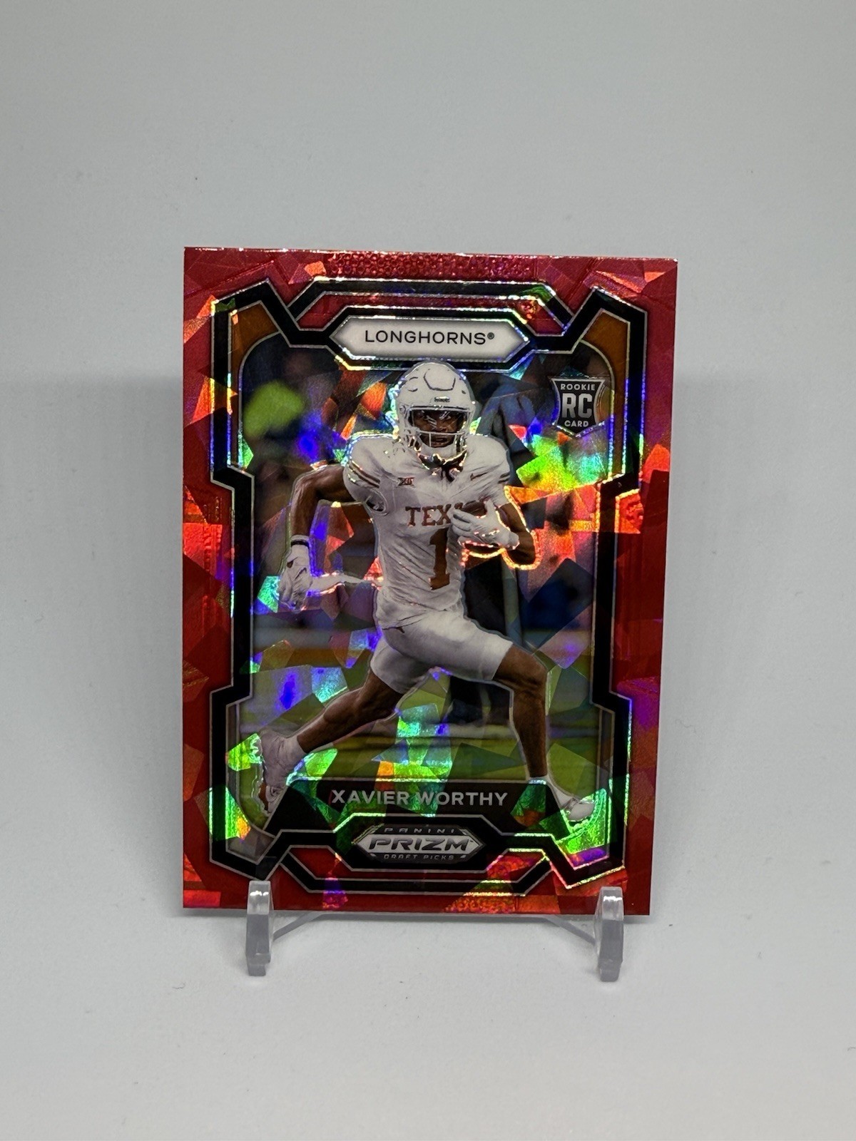 2024 Panini Prizm Draft Picks - Red Cracked Ice #153 Xavier Worthy (RC)
