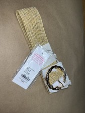 Lilly Pulitzer Arta Belt, Women's Stretch Gold Metallic Woven Buckle Design