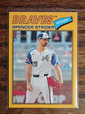 2026 Topps Heritage  Spencer Strider #41 Dark Yellow Border Braves SSP480
