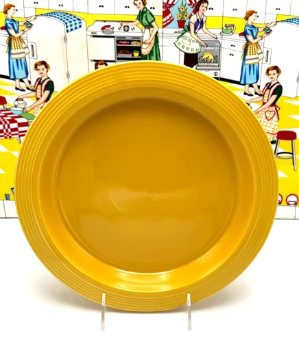 Vintage Fiesta Original Yellow Relish Tray BASE ONLY Some Damage Please Read