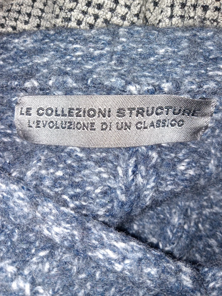 Le Collezioni Structure Mens Size XL Wool Blend Sweater Gray Italian Pullover - Image 4 of 4