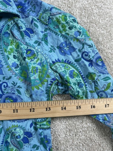 Elie Balleh Shirt Boys Size 8 Blue Green Paisley Modern Fit Long Sleeve Dress - Picture 2 of 10
