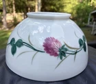 Antique 10” Milk Glass GWTW Hanging Aladdin Oil Lamp Hand Painted Flowers SHADE