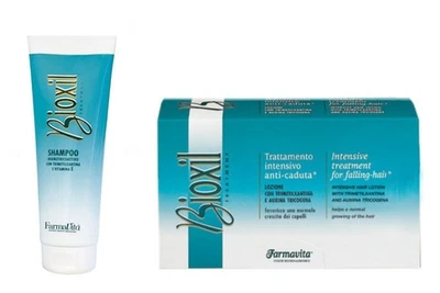 Farmavita Bioxil Vorbeugende Haar-Lotion 12 x 8 ml + Bioxil Shampoo - Bild 1 von 2