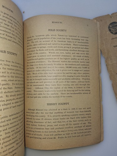 1892 Missouri Pacific Railway Book State Information Statistics and Information - Picture 14 of 18