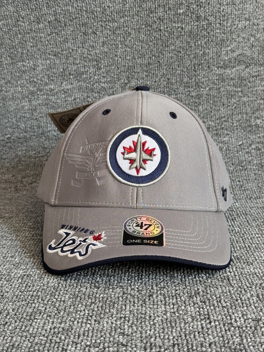 47 Brand Winnipeg Jets Cap Strapback Grey Curved Brim One Size NHL