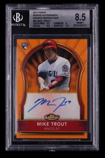 2011 Finest #84 Mike Trout RC Rookie Auto Autograph Orange Refractor /99 BGS 8.5