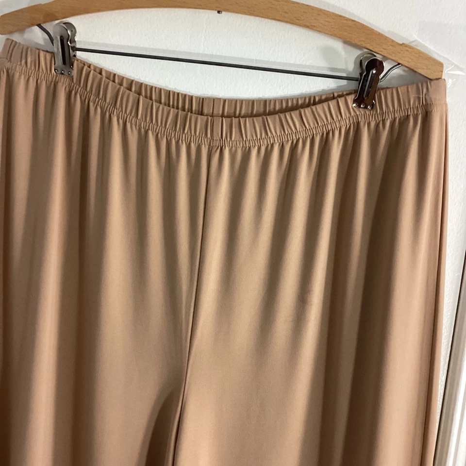 NUEVO SIN ETIQUETAS BOB MACKIE USABLE ARTE GRANDE CARAMELO PIERNA ANCHA PALAZZO PANTALONES TEJIDO LÍQUIDO Foto 2 de 4