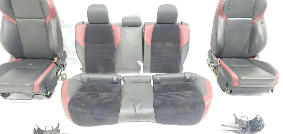 Subaru WRX 2015 2016 2017 OEM conjunto de 3 asientos de cuero gamuza eléctricos  Foto 3 de 4