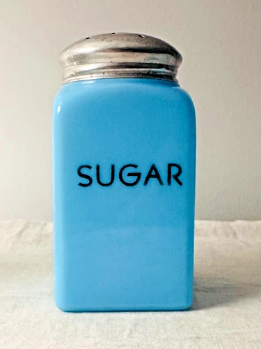 Rare Depression Era Mckee Chalaine Blue Sugar Shaker