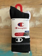 NWT Champion All Sport Performance Cushion Crew 3 Pair Socks Kids Size S