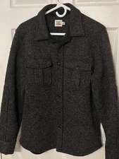 Flint and Tinder Wool Blend Over-Shirt Men’s Medium Black Gray Charcoal