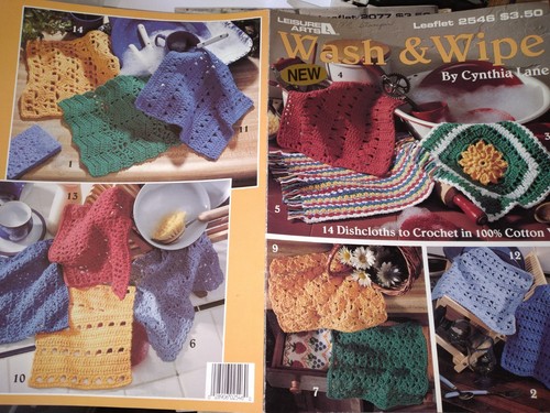 Leisure Arts Wash & Wipe Crochet Dishcloths 14 Designs Leaflet 2546 Cynthia Lane - Picture 3 of 4