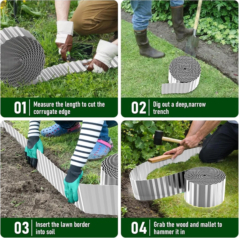 Bordes de paisaje de acero corrugado CORTEN 6 pulgadas x 50 pies bordes de jardín para exteriores Foto 4 de 4