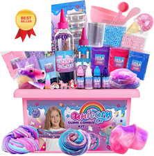 Mini Unicorn Slime Kit for Girls - Glimmer Crunchy, Butter, and Galaxy Slime...