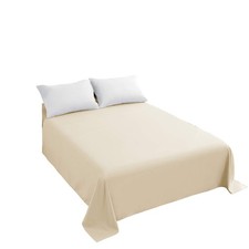 King Top Sheet Only Beige Brushed Microfiber Soft Machine Washable