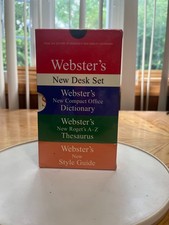 WEBSTER'S NEW DESK SET COMPACT OFFICE DICTIONARY THESAURUS NEW STYLE GUIDE NEW