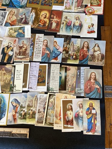 VTG LOT Holy Prayer Mass Card Jesus Mary Saints Child Infant Of Prague Catholic - Picture 3 of 24