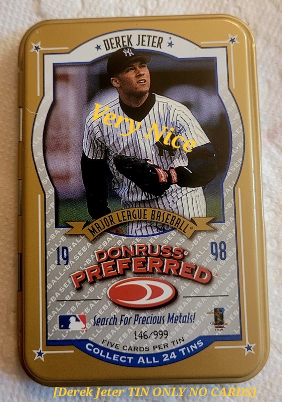 DEREK JETER BASEBALL TIN(FINISH YOURSET) RARE! Nice(no cards) Hard to find GOLD!