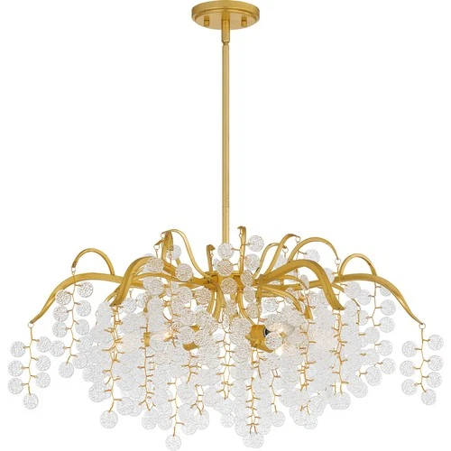 Gold Leaf Six Light Chandelier from the Maple Collection - Picture 1 of 6