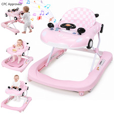 4-in-1 Baby Walker for Boys  Girls, Music,Push,Foldable,3 Height Adjustable