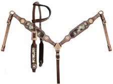 Showman Leather Single Ear Headstall & Breast...