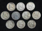 10 Lot - Mixed Franklin Half Dollars - Circulated Condition - 90% Silver 50C
