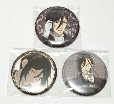 Black Butler Sebastian Foil Glitter Can Badge Collectible Pin Limited Edition