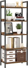 Bookshelf, 5 Tier Bookshelves, Home Office Bookcase Shelf Storage Organizer, Fre