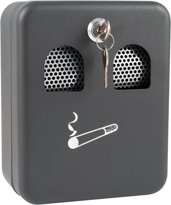 MKS Cigarette Ash Bin Wall Mounted & Lockable Powder Coated Outdoor Home Pubs Office