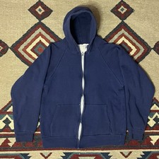 Vintage Thermal Lined 2-Ply Hooded Sweatshirt Mens Small Waffle Knit Zip Hoodie