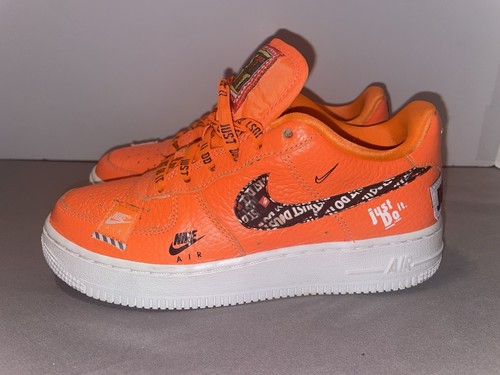 Nike Air Force 1 Low (GS) Just Do It Edition Orange Sz 4Y A03977-800