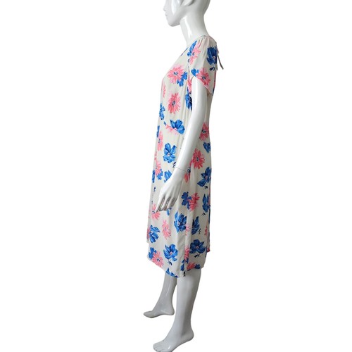 Cath Kidston White Floral Tea Dress Size 14 Short Tulip Sleeve - Picture 4 of 11