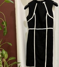 Calvin Klein Black And White Sheath Dress Size 2