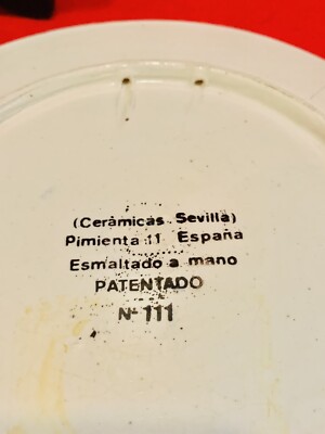 Ceramicas Sevilla Spain Moorish Ceramic Plate 24K Trim Esmaltado a