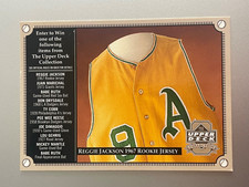 2000 Upper Deck Enter to Win Reggie Jackson 1967 Rookie Jersey Redemption Card