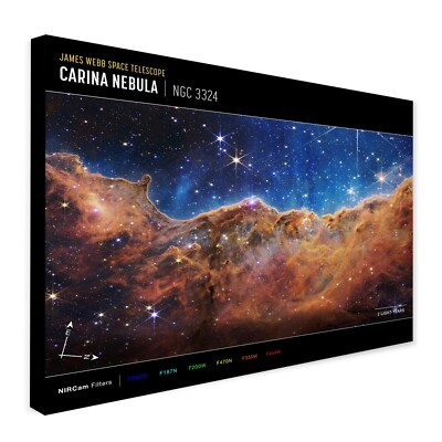 Cosmic Cliffs in the Carinanebula (NIRCam) NASA - Gerahmter Leinwand Wandbild Druck
