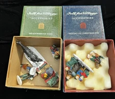 Folk Art Villages Lang & Wise Large Accessory Lot Dog Horse & Carriage & More