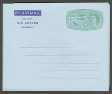 (AOP) St Kitts 1964 Queen Elizabeth II aerogramme (wmk V) unused HG #FG7