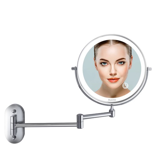 auxmir® 8'' Wall Mounted Makeup Mirror Extending Magnifying Bathroom