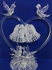 Vintage Art Glass Wedding Cake Topper Signed By Artist Gerald R. Neff 1978  9”H