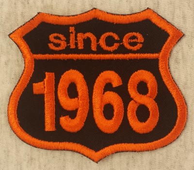 Patch Aufnäher Jahreszahl since 1968 Biker Hot Rod Custom 